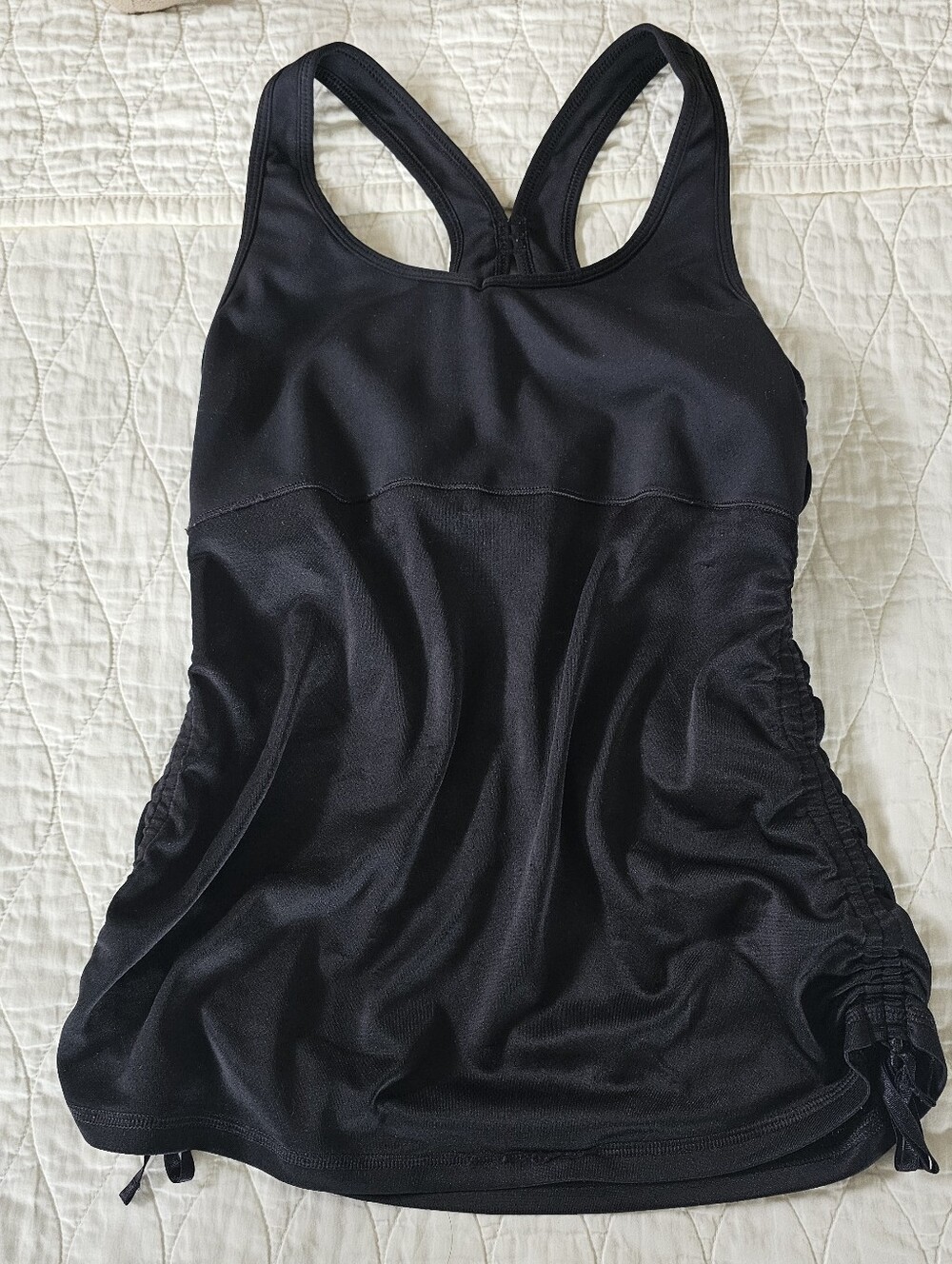 New Balance women's side-ruched racerback yoga tank top